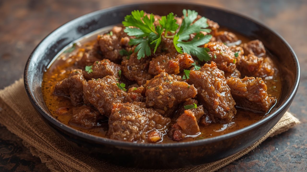 Burmese Marinated Beef and Amè Hnat